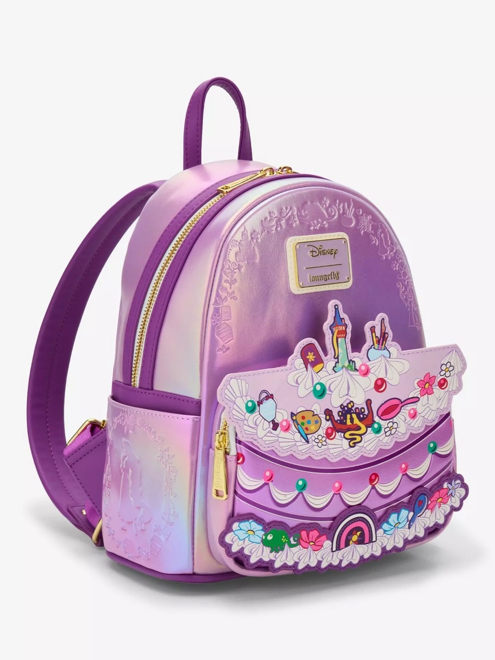 Loungefly Disney Tangled Mini Backpack with Colorful Cake Appliqués